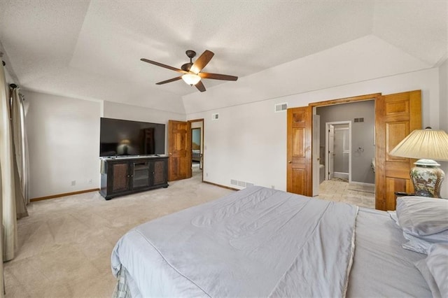 12147 Farley St, Overland Park, KS 66213 - bedroom with a textured ceiling, light colored carpet, and a ceiling fan