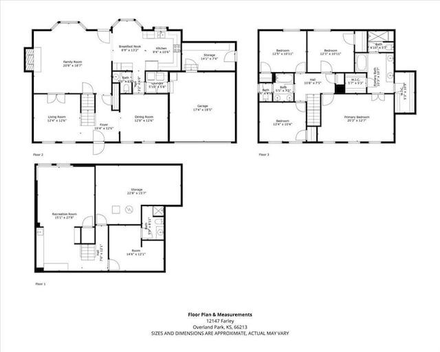12147 Farley St, Overland Park, KS 66213 - view of property floor plan