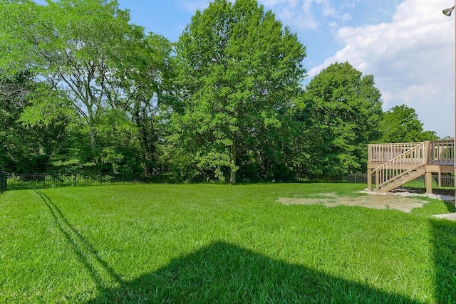 701 Tomahawk Ct, Smithville, MO 64089 - view of yard featuring stairway and a deck