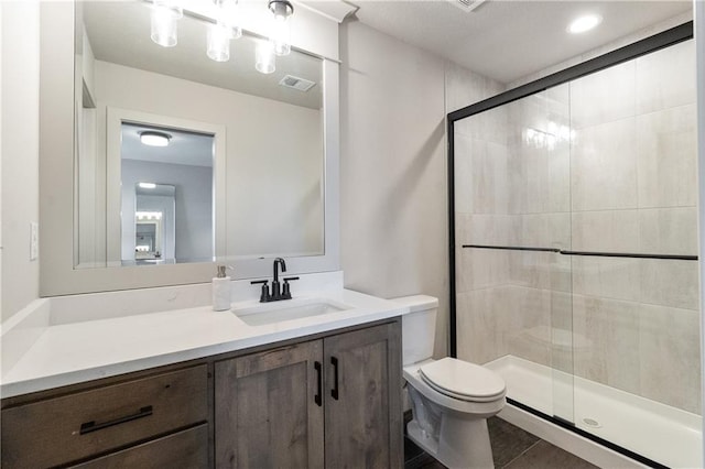 1113 Hummingbird Ct, Greenwood, MO 64034 - full bath with vanity, a shower stall, and tile patterned floors