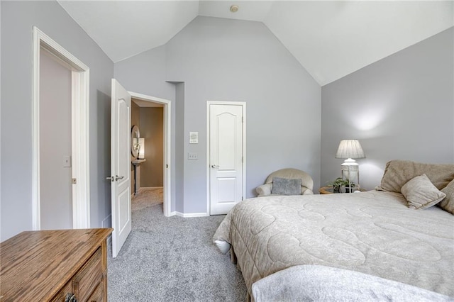 1021 SW Summit Falls Dr, Lees Summit, MO 64081 - carpeted bedroom with high vaulted ceiling and baseboards