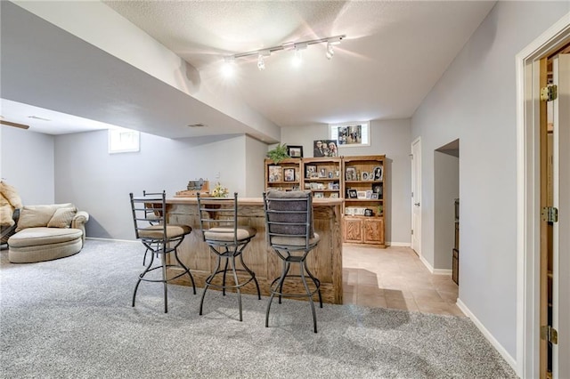 1021 SW Summit Falls Dr, Lees Summit, MO 64081 - indoor bar with track lighting, light carpet, and light tile patterned floors