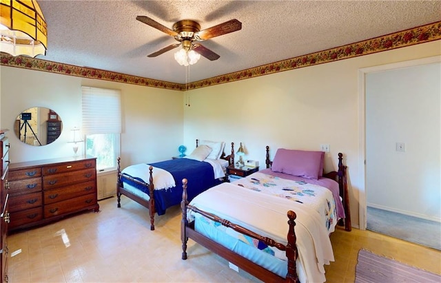4598 N Avilla St, Reeds, MO 64859 - bedroom with a textured ceiling and a ceiling fan