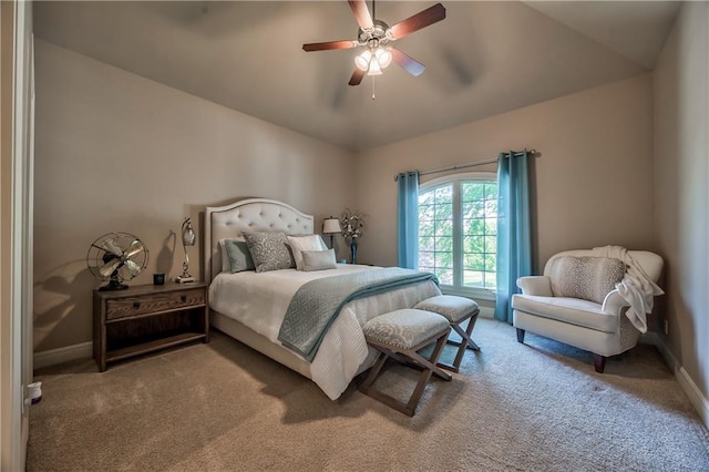 9638 Zarda Dr, Lenexa, KS 66227 - carpeted bedroom featuring a ceiling fan and lofted ceiling