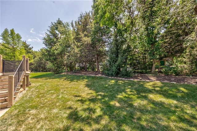 9638 Zarda Dr, Lenexa, KS 66227 - view of grassy yard featuring stairway