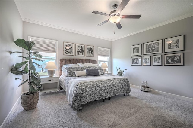 1527 SW Arbor Falls Dr, Lees Summit, MO 64082 - carpeted bedroom featuring ornamental molding and a ceiling fan