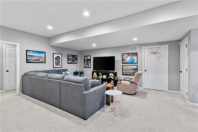 513 NE Wenonga Pl, Lees Summit, MO 64064 - living room with light colored carpet and recessed lighting