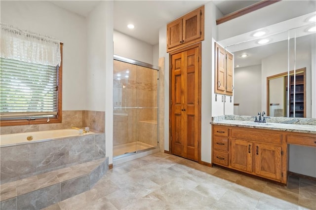 13109 W 65th St, Shawnee, KS 66216 - full bath with a garden tub, a shower stall, and vanity