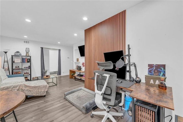 5015 Walnut St Unit A, Kansas City, MO 64112 - office featuring recessed lighting and wood finished floors
