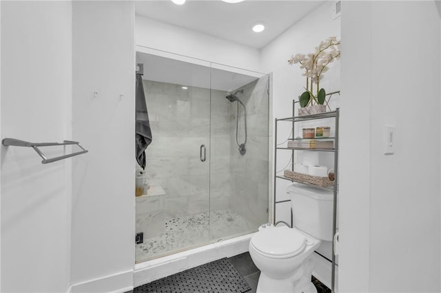 5015 Walnut St Unit A, Kansas City, MO 64112 - full bath featuring a shower stall, tile patterned floors, and recessed lighting