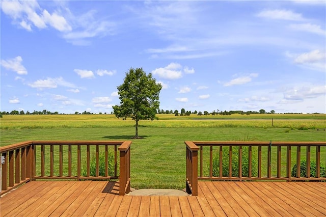 1001 E Park Rd, Garnett, KS 66032 - wooden deck featuring a rural view and a yard