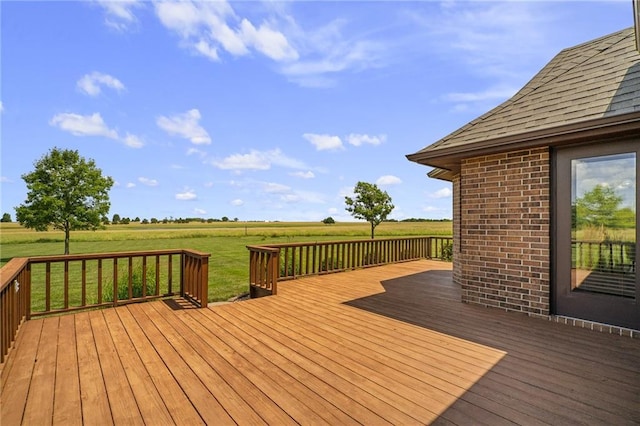 1001 E Park Rd, Garnett, KS 66032 - wooden terrace with a view of rural / pastoral area and a yard