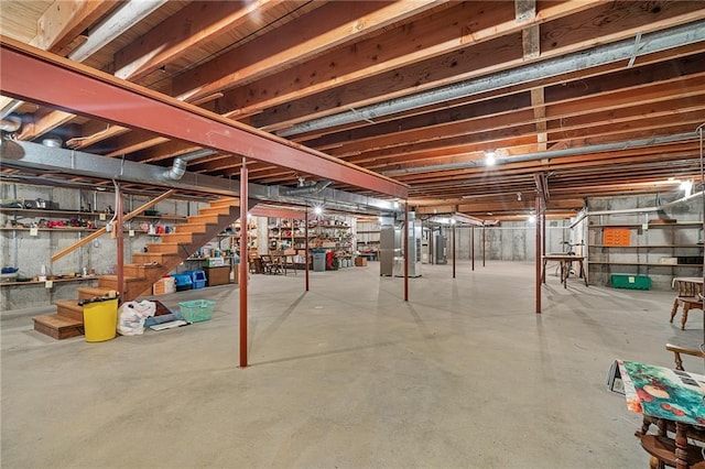 1001 E Park Rd, Garnett, KS 66032 - unfinished basement featuring stairs