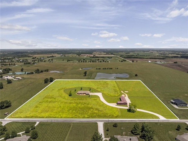 1001 E Park Rd, Garnett, KS 66032 - aerial view of sparsely populated area with property parcel outlined