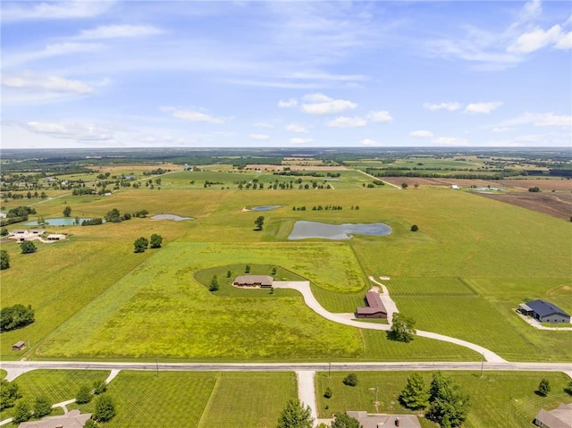 1001 E Park Rd, Garnett, KS 66032 - aerial view of sparsely populated area featuring a nearby body of water