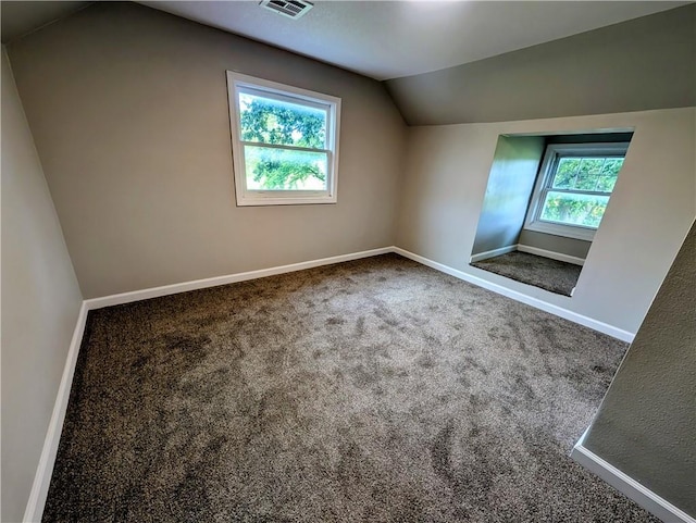 710 E Vine St, Iola, KS 66749 - additional living space with vaulted ceiling and carpet flooring