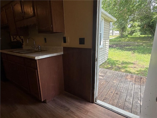 303 Bell St, Richmond, MO 64085 - kitchen with wood finished floors and light countertops