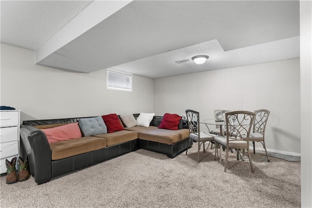 13211 Craig Ave, Grandview, MO 64030 - carpeted living area with a textured ceiling