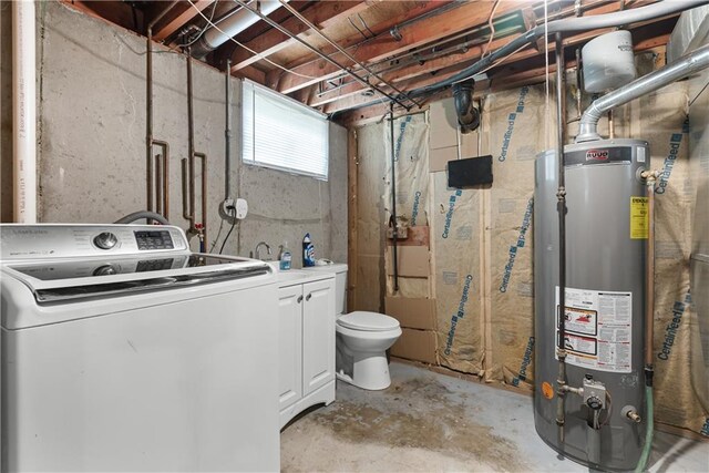 13211 Craig Ave, Grandview, MO 64030 - below grade area featuring washer / clothes dryer and gas water heater