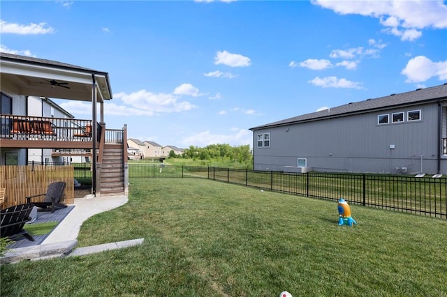 19013 W 188th Ter, Spring Hill, KS 66083 - view of yard with stairway and a ceiling fan