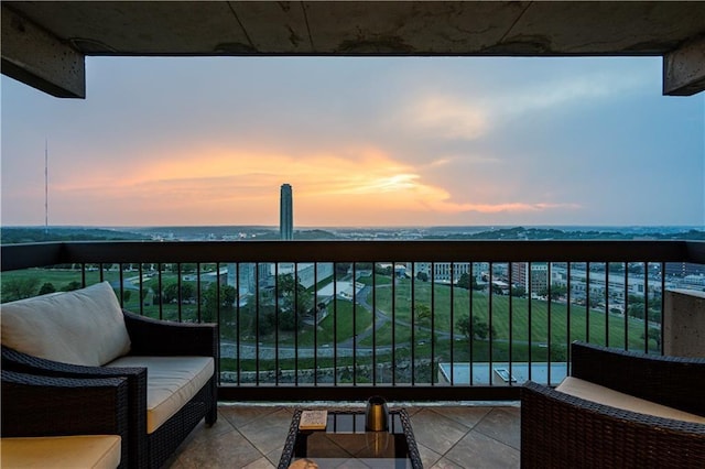 2510 Grand Blvd Unit 2502-03, Kansas City, MO 64108 - view of balcony at dusk