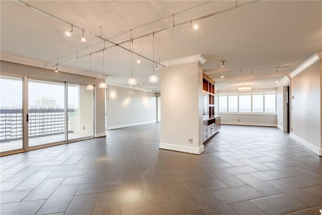 2510 Grand Blvd Unit 2502-03, Kansas City, MO 64108 - unfurnished room with track lighting and crown molding