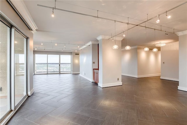 2510 Grand Blvd Unit 2502-03, Kansas City, MO 64108 - empty room featuring rail lighting and ornamental molding