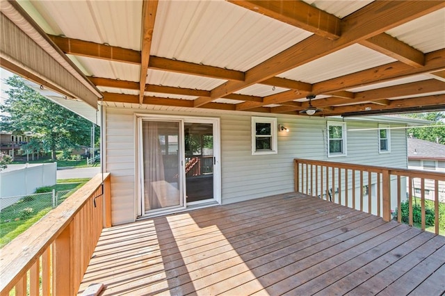 19308 E 18th St N, Independence, MO 64058 - wooden deck with ceiling fan