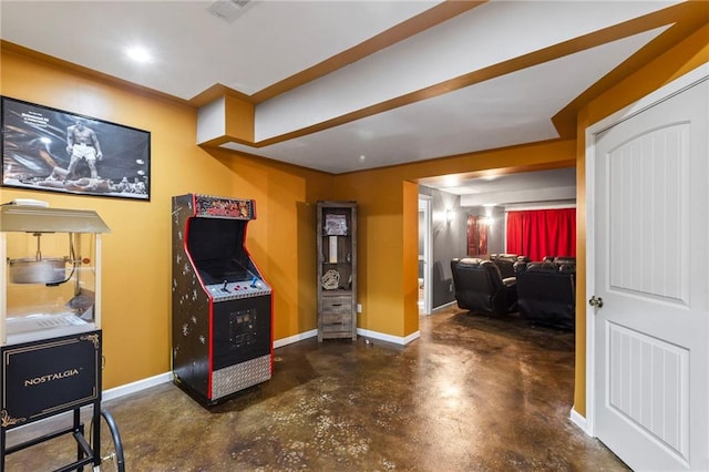 2712 SW Carlton Dr, Lees Summit, MO 64082 - game room featuring concrete floors and baseboards