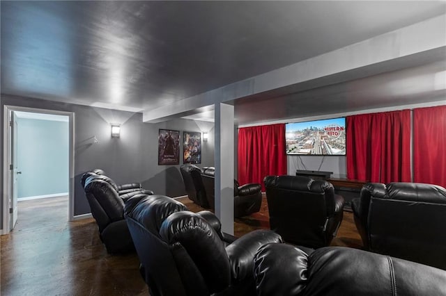 2712 SW Carlton Dr, Lees Summit, MO 64082 - home theater room with concrete flooring and baseboards