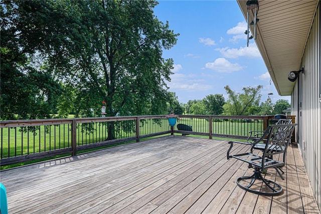 21830 155th St, Basehor, KS 66007 - wooden terrace with view of scattered trees