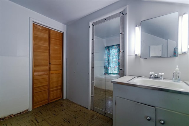 1134 Atchison St, Atchison, KS 66002 - bathroom with vanity and tile walls