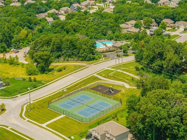 13491 Terrace Park Dr, Parkville, MO 64152 - aerial view of residential area featuring a pool