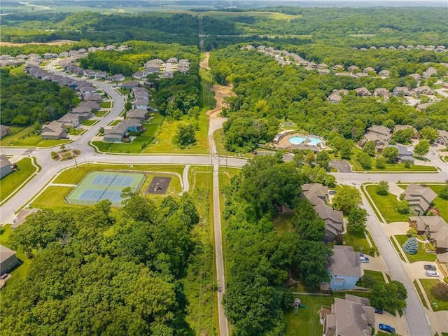 13491 Terrace Park Dr, Parkville, MO 64152 - aerial perspective of suburban area featuring a forest