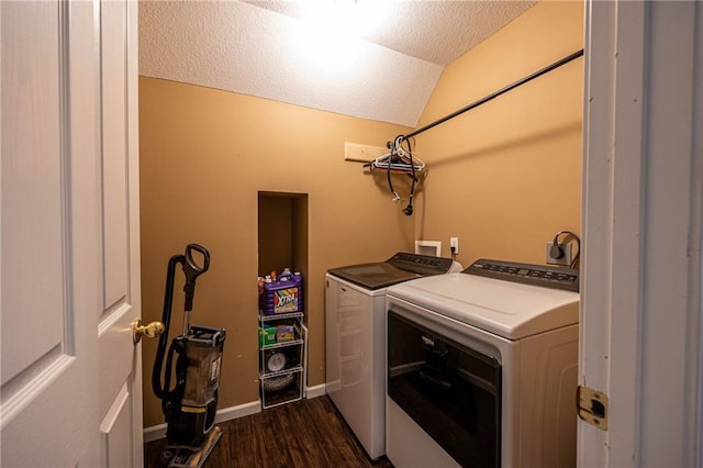 61 SW 446th Rd, Clinton, MO 64735 - laundry area with washing machine and clothes dryer and dark wood-type flooring