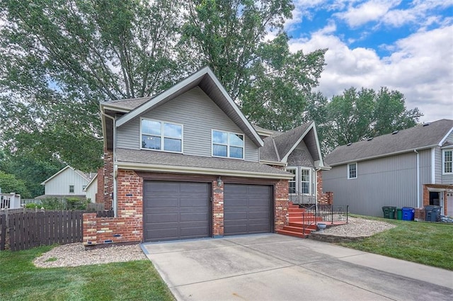 16327 W Locust St, Olathe, KS 66062 - view of front of house with brick siding, concrete driveway, an attached garage, and a shingled roof