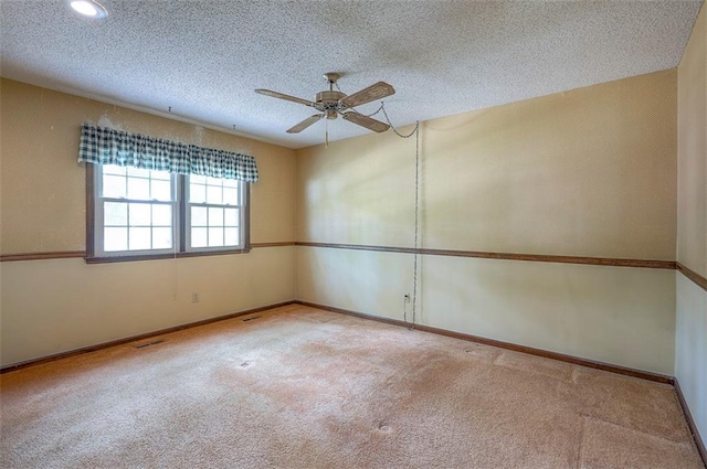 16327 W Locust St, Olathe, KS 66062 - unfurnished room featuring ceiling fan, carpet flooring, a textured ceiling, and recessed lighting