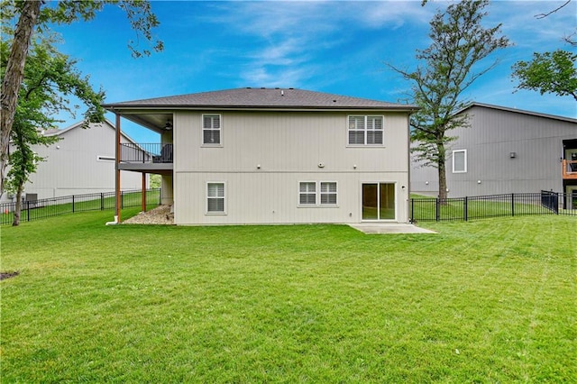 23103 W 125th Ter, Olathe, KS 66016 - rear view of house featuring a balcony and a fenced backyard