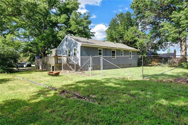 16128 Midland Dr, Shawnee, KS 66217 - rear view of property with a deck and a gate