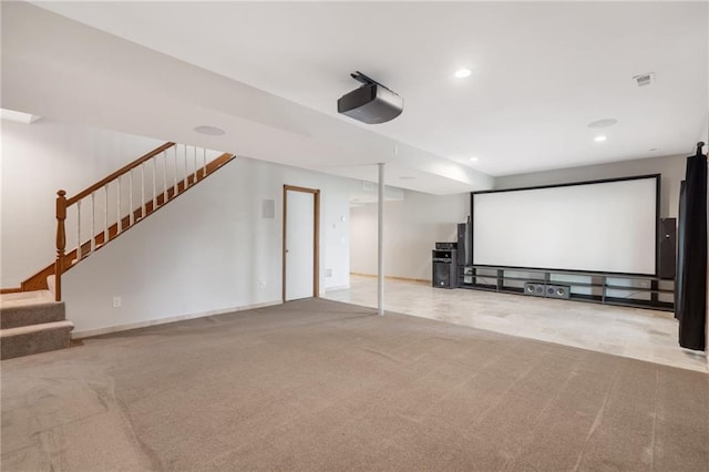 200 S Park Dr, Raymore, MO 64083 - cinema room featuring carpet floors and recessed lighting