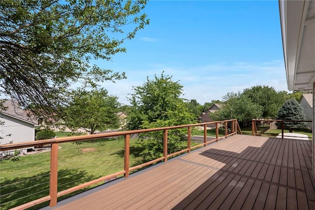 200 S Park Dr, Raymore, MO 64083 - wooden terrace with a yard