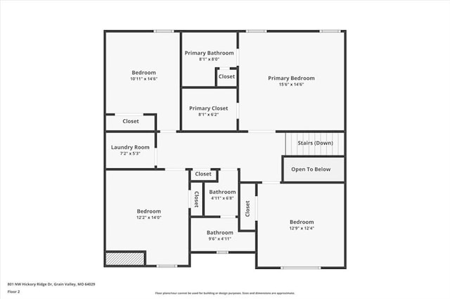 801 NW Hickory Ridge Dr, Grain Valley, MO 64029 - view of floor plan / room layout