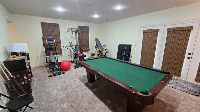 16810 NE 170th Ter, Holt, MO 64048 - recreation room featuring carpet floors, pool table, and recessed lighting