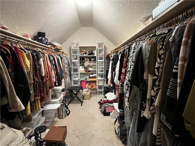 505 Williamsburg Dr, Lees Summit, MO 64063 - walk in closet with vaulted ceiling and carpet floors
