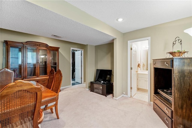 1903 NW Rosewood Dr, Grain Valley, MO 64029 - living area featuring light colored carpet and a textured ceiling