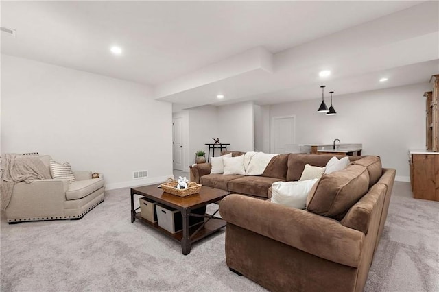 15323 W 171st Ter, Olathe, KS 66062 - living area featuring light colored carpet and recessed lighting