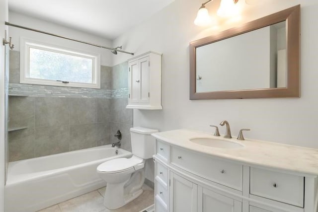 5501 W 86th St, Overland Park, KS 66207 - full bathroom featuring vanity, tile patterned flooring, and shower / bath combination