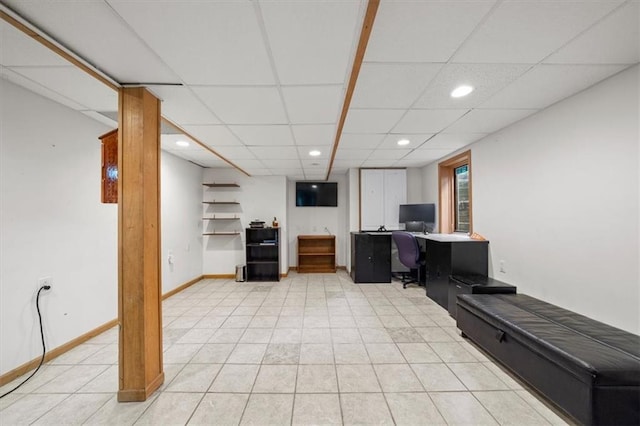 14522 W 61st St, Shawnee, KS 66216 - office space with recessed lighting and a drop ceiling