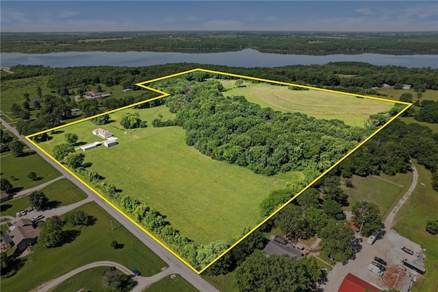 23404 Waverly Rd, Spring Hill, KS 66083 - aerial view of property and surrounding area featuring property boundaries highlighted