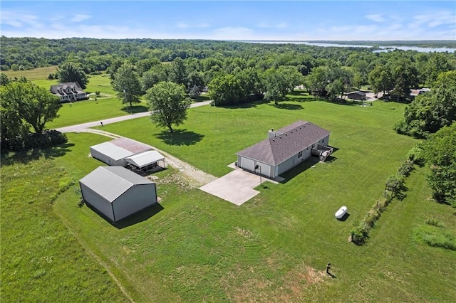 23404 Waverly Rd, Spring Hill, KS 66083 - view from above of property with a heavily wooded area and a large body of water